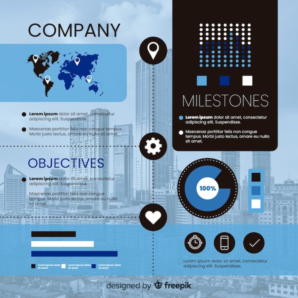 帶有照片的商務信息圖表模板